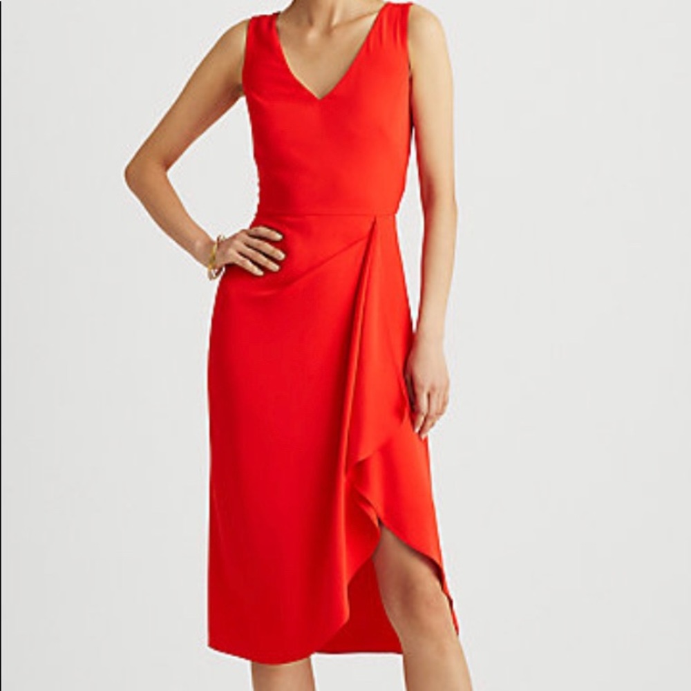 Ralph Lauren Georgette V-Neck Dress